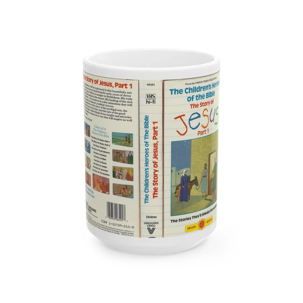 THE CHILDRENS HEROES OF THE BIBLE THE STORY OF JESUS PART 1 (VHS COVER) - White Coffee Mug-15oz-Go Mug Yourself