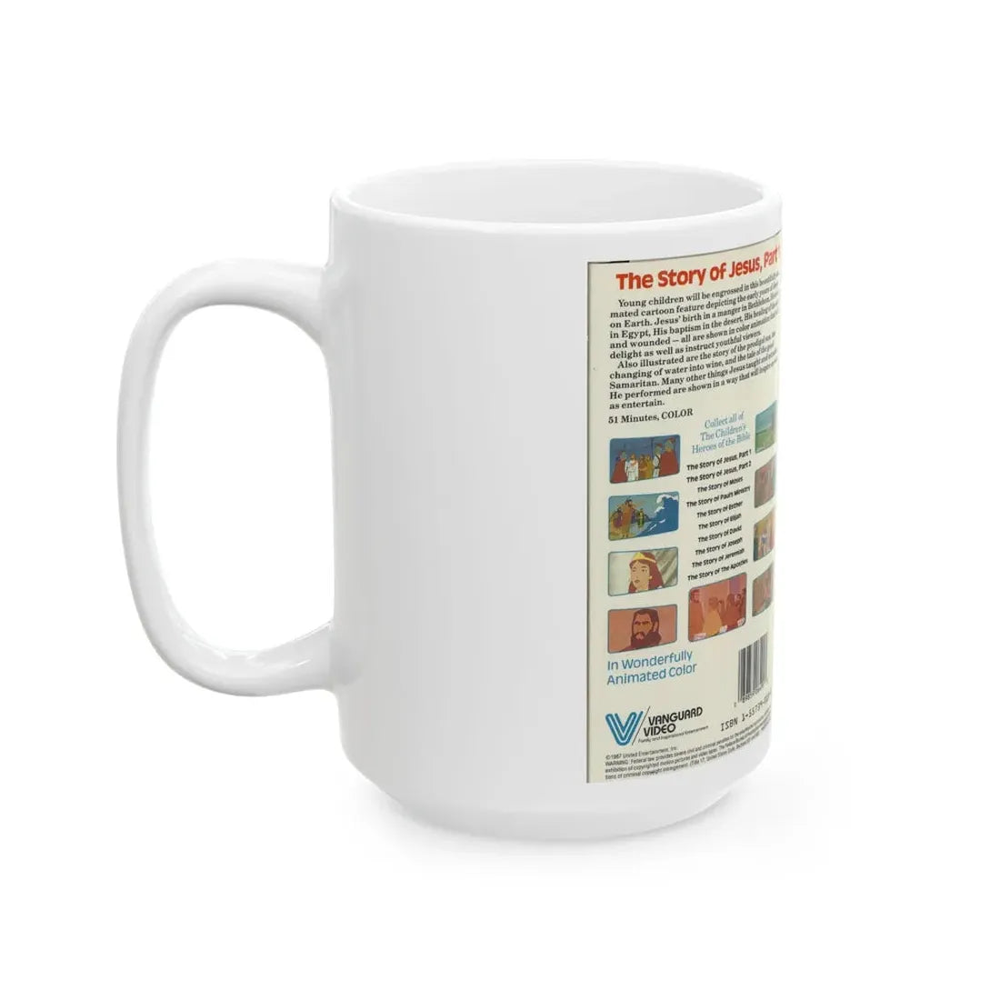 THE CHILDRENS HEROES OF THE BIBLE THE STORY OF JESUS PART 1 (VHS COVER) - White Coffee Mug - Go Mug Yourself