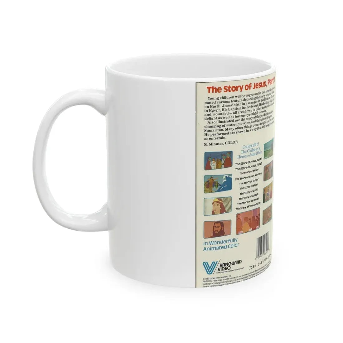 THE CHILDRENS HEROES OF THE BIBLE THE STORY OF JESUS PART 1 (VHS COVER) - White Coffee Mug - Go Mug Yourself