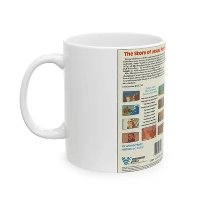 THE CHILDRENS HEROES OF THE BIBLE THE STORY OF JESUS PART 1 (VHS COVER) - White Coffee Mug - Go Mug Yourself