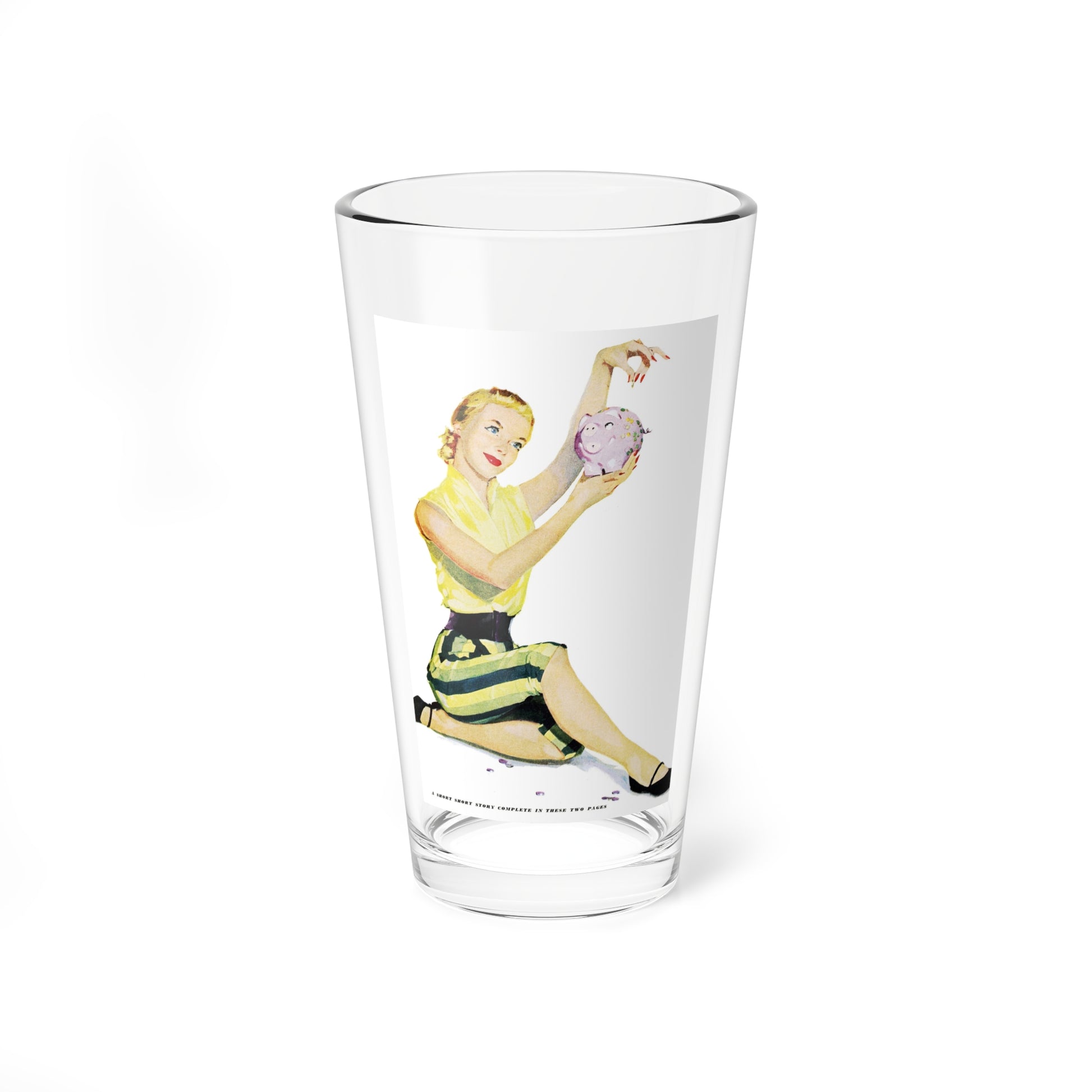 The China Pig, Clearly, Redbook, September 1952 (Magazine Illustration) Pint Glass 16oz-16oz-Go Mug Yourself