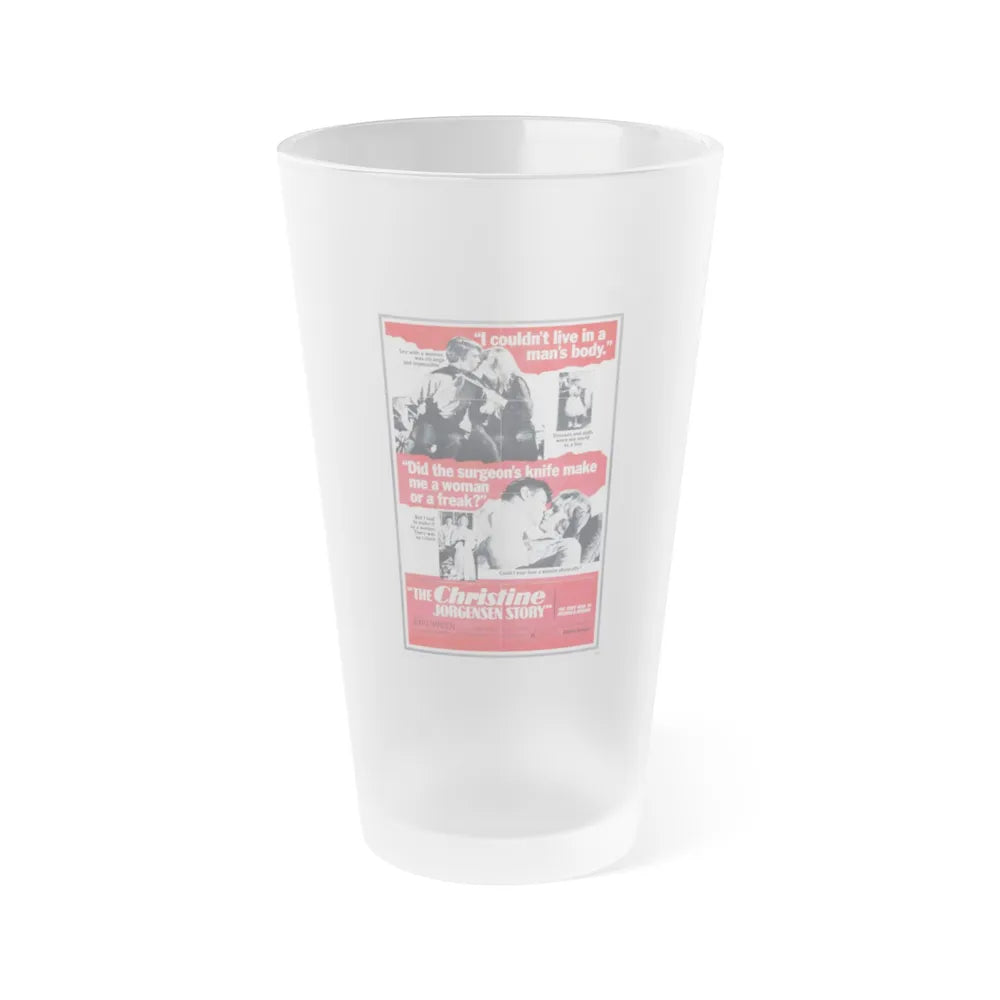 THE CHRISTINE JORGENSEN STORY 1970 Movie Poster - Frosted Pint Glass 16oz-16oz-Frosted-Go Mug Yourself