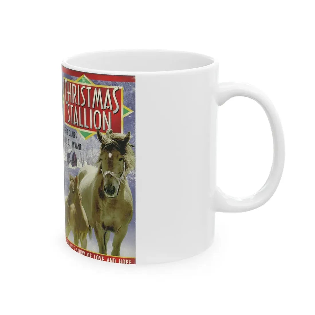 THE CHRISTMAS STALLION (VHS COVER) - White Coffee Mug - Go Mug Yourself
