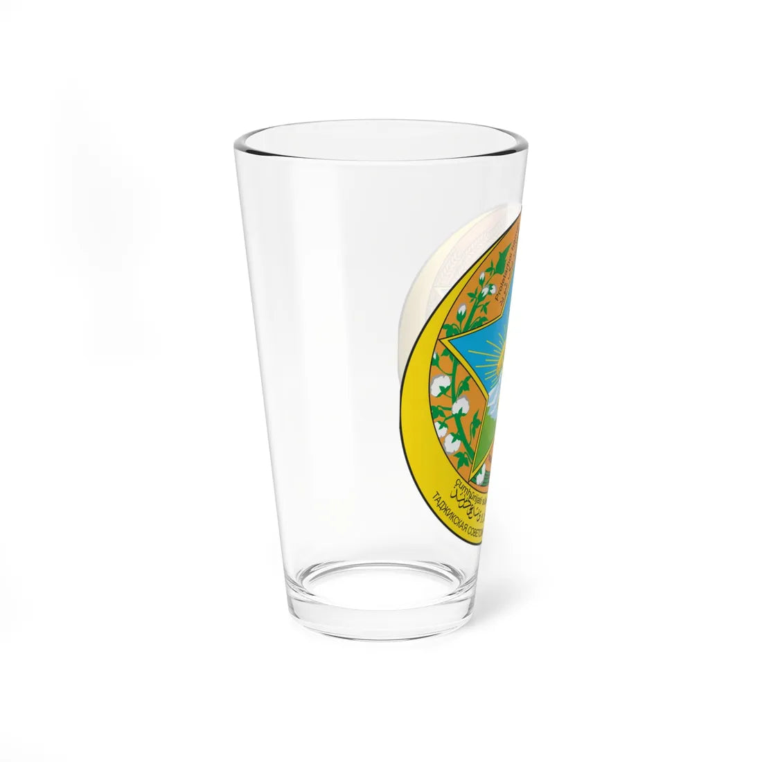The coat of arms of the Tajik SSR 04.1929-24.02.1931 (Tajikistan) (Coat of Arms) Pint Glass 16oz - Go Mug Yourself