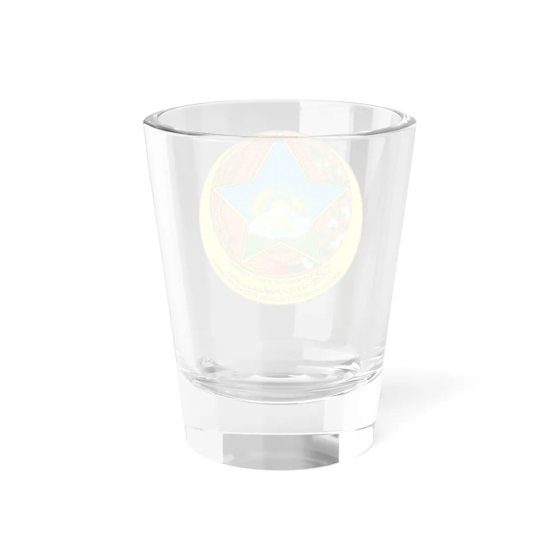 The coat of arms of the Tajik SSR 04.1929-24.02.1931 (Tajikistan) (Coat of Arms) Shot Glass 1.5oz - Go Mug Yourself
