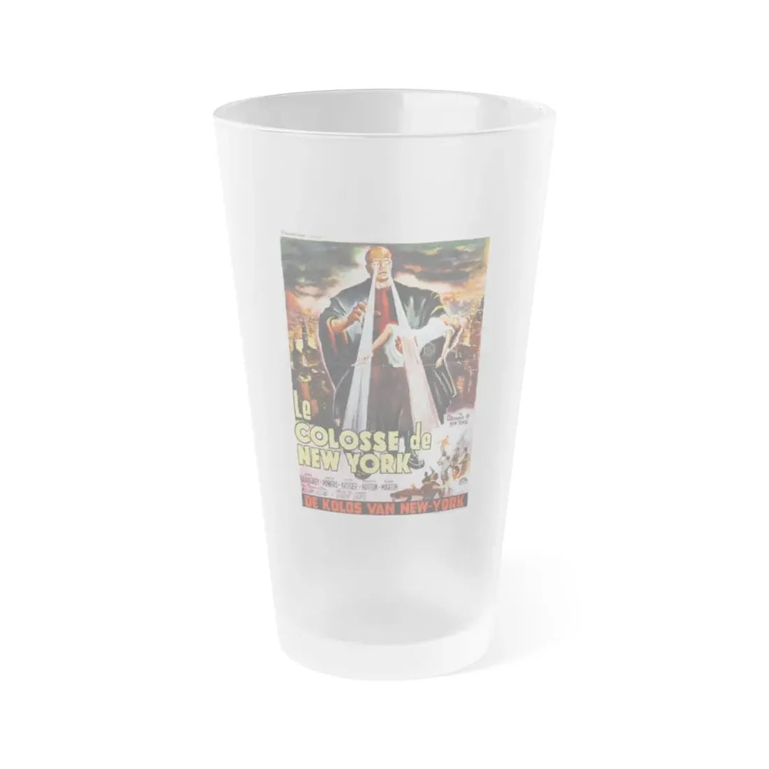THE COLOSSUS OF NEW YORK (BELGIAN) 1958 Movie Poster - Frosted Pint Glass 16oz Default Title - Go Mug Yourself