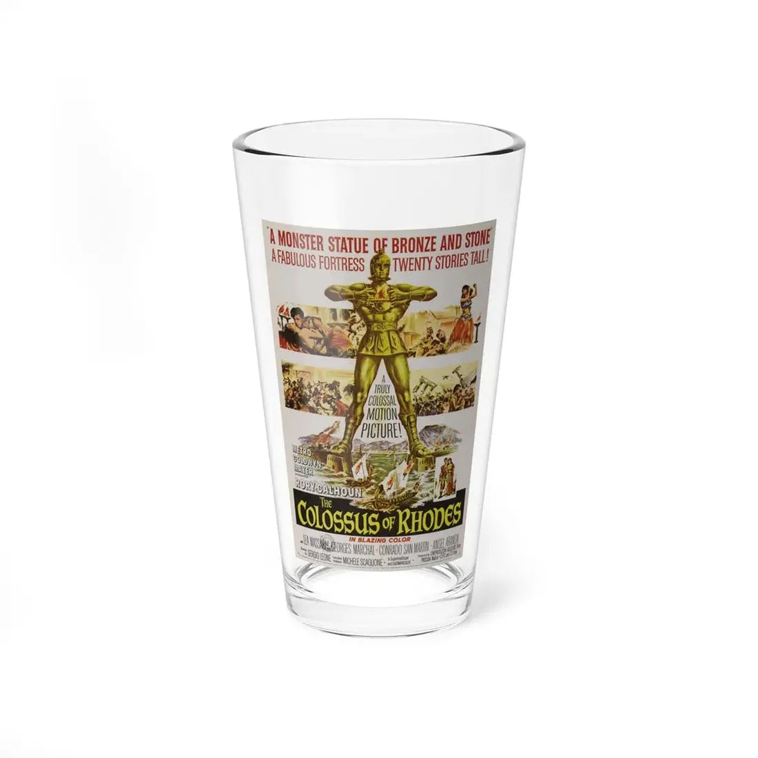THE COLOSSUS OF RHODES 1961 Movie Poster - Pint Glass 16oz 16oz - Go Mug Yourself