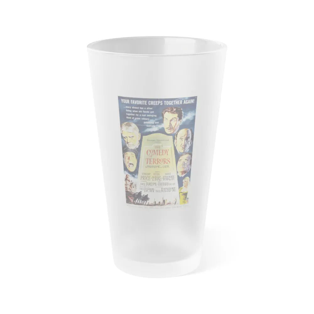 THE COMEDY OF TERRORS 1963 Movie Poster - Frosted Pint Glass 16oz-Go Mug Yourself