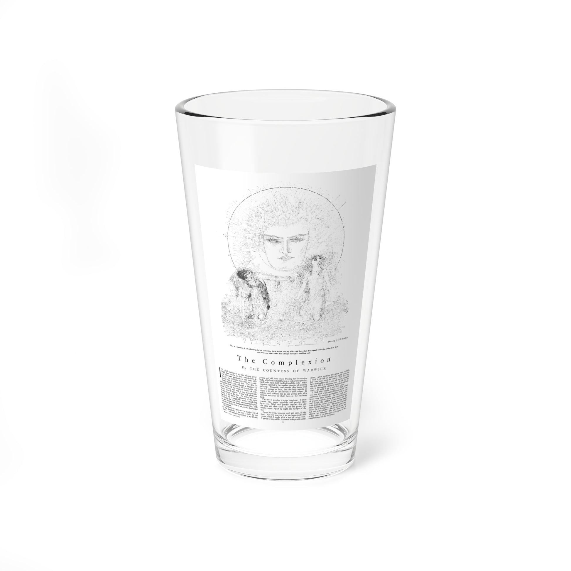 The Complexion, Harper's Bazaar, August 1915 (Magazine Illustration) Pint Glass 16oz-16oz-Go Mug Yourself