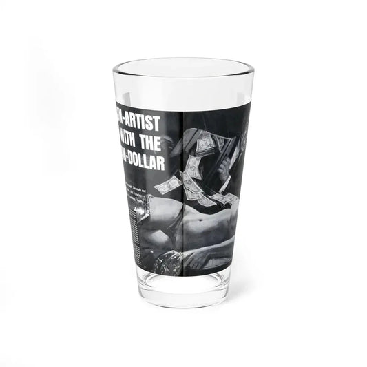 The Con-Artist Cutie With The Million-Dollar Body, Real Men, January 1970 (Magazine Illustration) Pint Glass 16oz 16oz - Go Mug Yourself