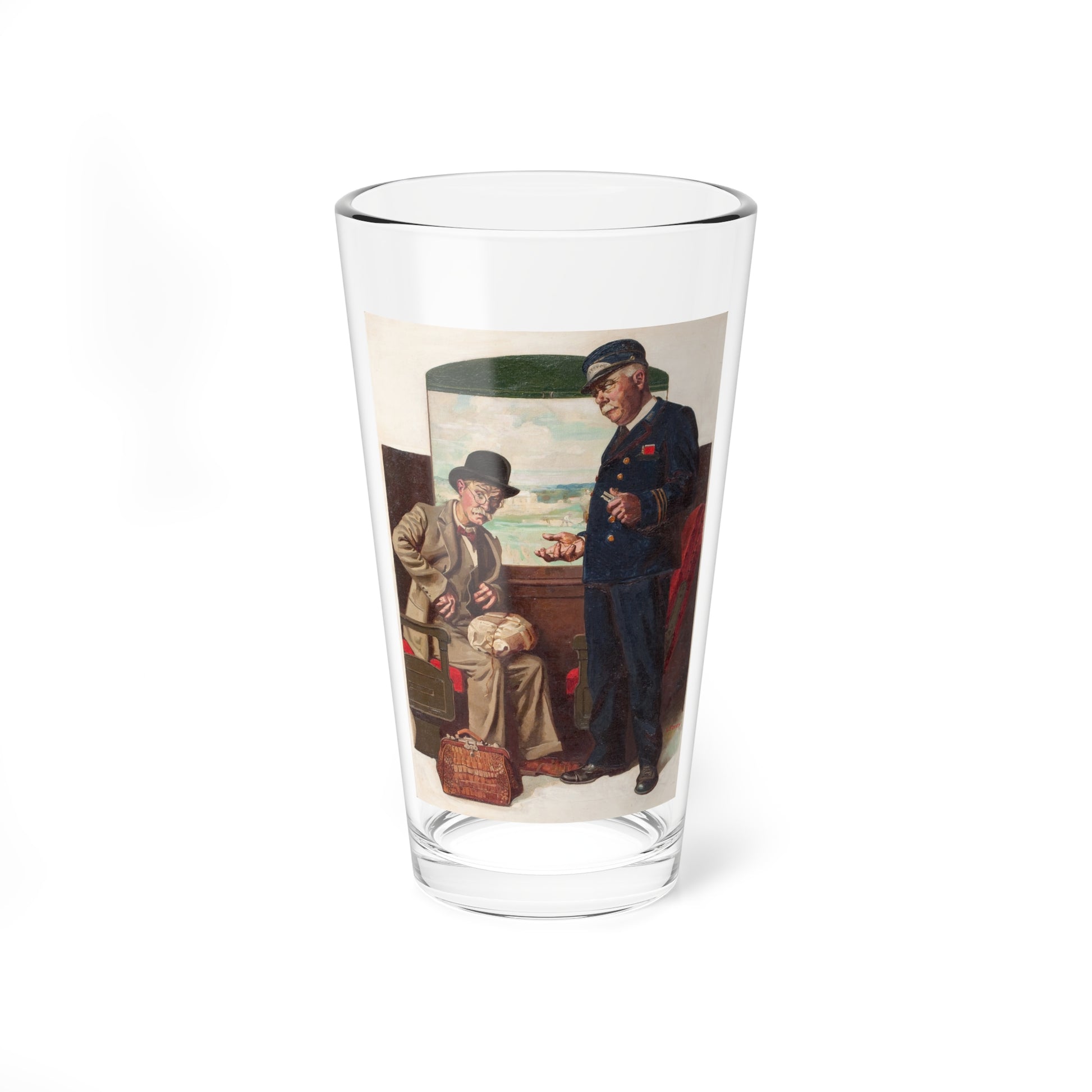 The Conductor (Magazine Illustration) Pint Glass 16oz-16oz-Go Mug Yourself