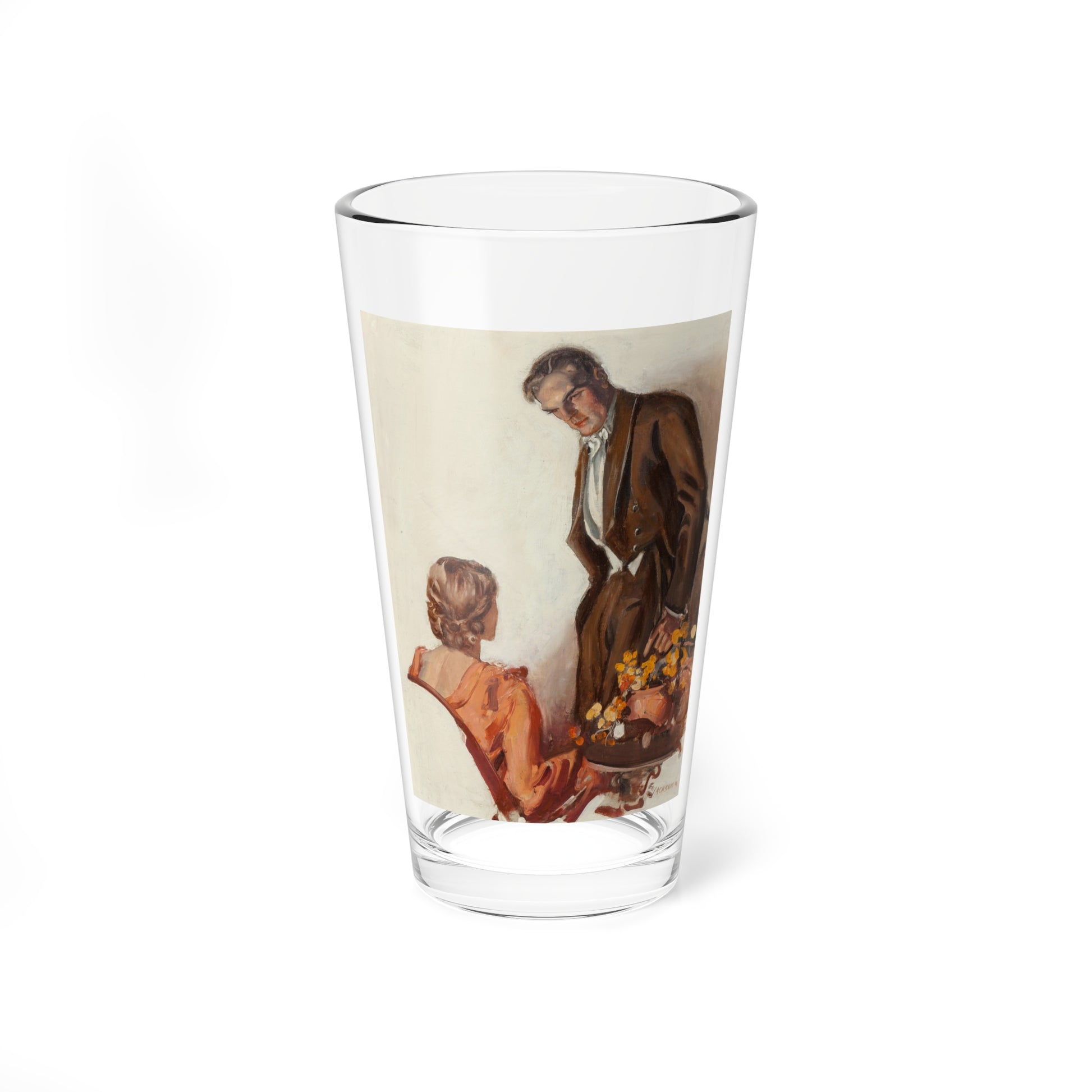 The Confrontation, Cosmopolitan Magazine interior illustration, 1933 (Magazine Illustration) Pint Glass 16oz-16oz-Go Mug Yourself