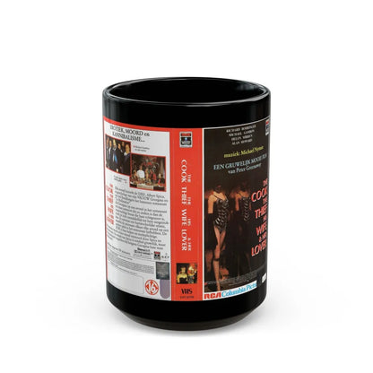 THE COOK THE THIEF HIS WIFE AND HER LOVER (VHS COVER) - Black Coffee Mug-15oz-Go Mug Yourself