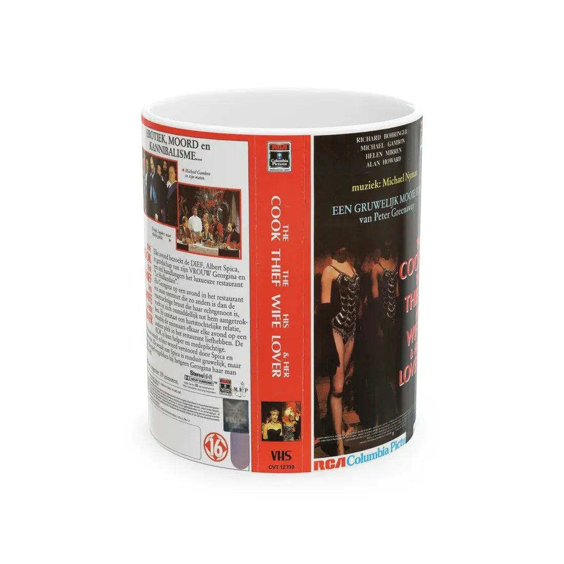 THE COOK THE THIEF HIS WIFE AND HER LOVER (VHS COVER) - White Coffee Mug 11oz - Go Mug Yourself