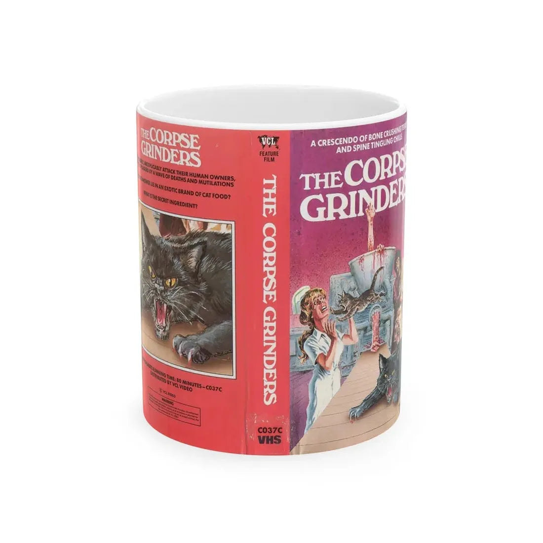 THE CORPSE GRINDERS (VHS COVER) - White Coffee Mug 11oz - Go Mug Yourself