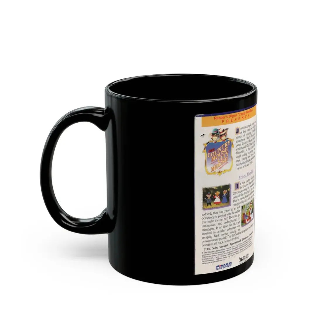 THE COUNTRY MOUSE AND THE CITY MOUSE ADVENTURES FRISCO RUMBLE (VHS COVER) - Black Coffee Mug - Go Mug Yourself