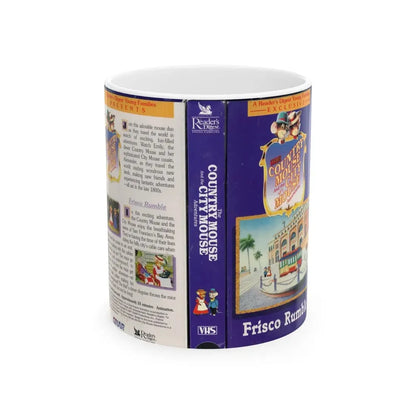 THE COUNTRY MOUSE AND THE CITY MOUSE ADVENTURES FRISCO RUMBLE (VHS COVER) - White Coffee Mug 11oz - Go Mug Yourself