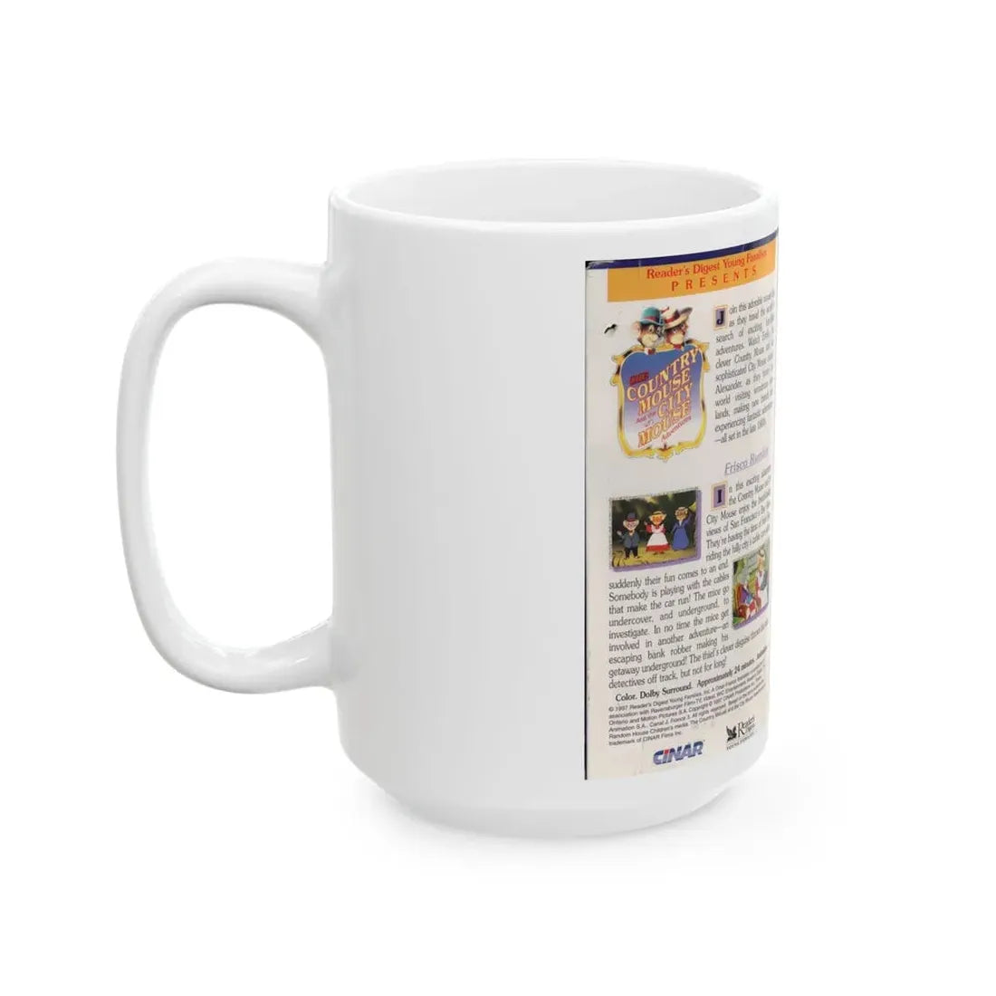 THE COUNTRY MOUSE AND THE CITY MOUSE ADVENTURES FRISCO RUMBLE (VHS COVER) - White Coffee Mug - Go Mug Yourself
