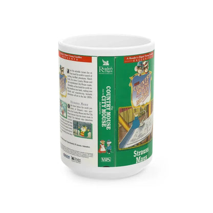 THE COUNTRY MOUSE AND THE CITY MOUSE ADVENTURES STRAUSS MAUS (VHS COVER) - White Coffee Mug 15oz - Go Mug Yourself