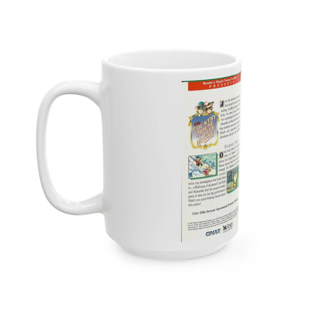 THE COUNTRY MOUSE AND THE CITY MOUSE ADVENTURES STRAUSS MAUS (VHS COVER) - White Coffee Mug-Go Mug Yourself