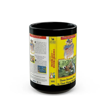 THE COUNTRY MOUSE AND THE CITY MOUSE ADVENTURES THOSE AMAZING MICE IN THEIR FLYING MACHINES (VHS COVER) - Black Coffee Mug 15oz - Go Mug Yourself
