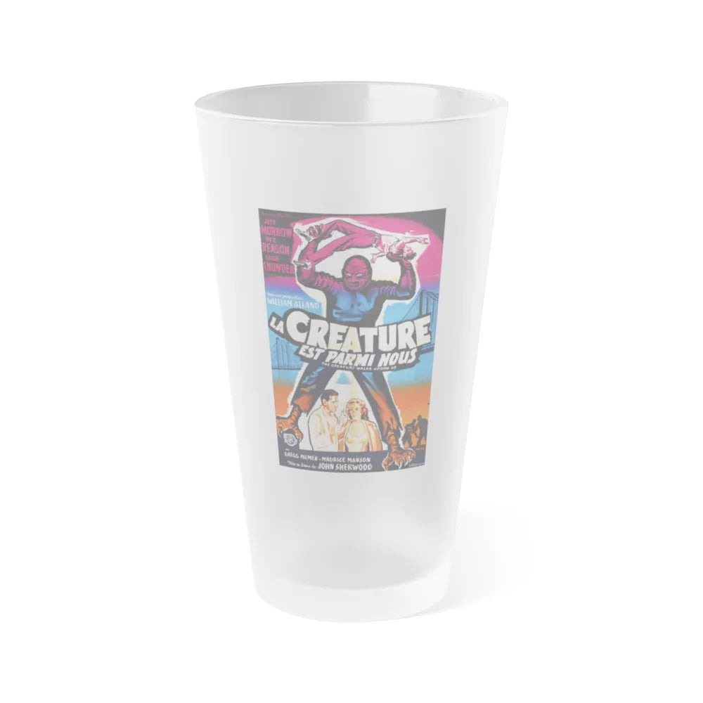 THE CREATURE WALKS AMONG US 1956 Movie Poster - Frosted Pint Glass 16oz-16oz-Frosted-Go Mug Yourself