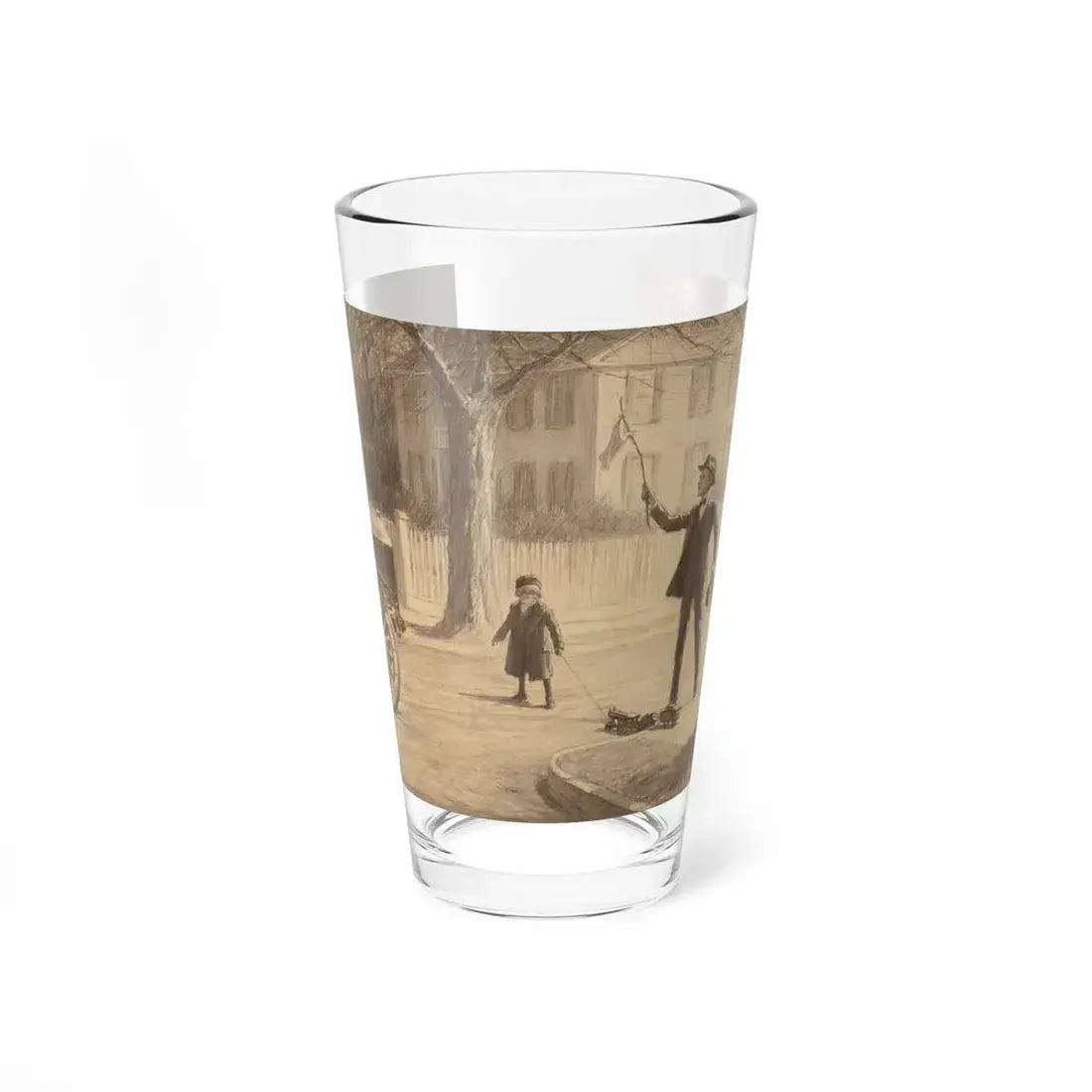 The Crossing Guard, probable interior illustration (Magazine Illustration) Pint Glass 16oz 16oz - Go Mug Yourself