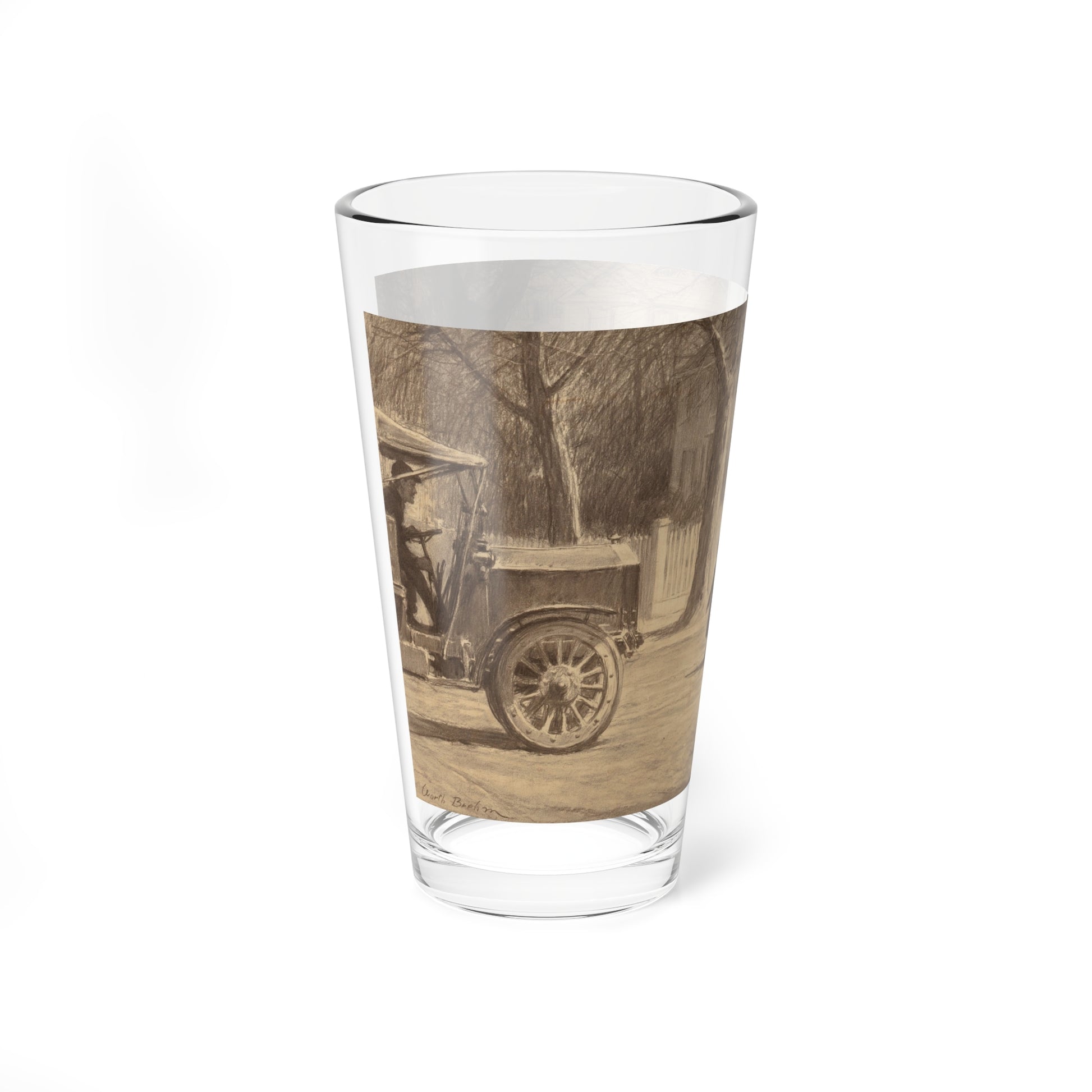 The Crossing Guard, probable interior illustration (Magazine Illustration) Pint Glass 16oz-Go Mug Yourself