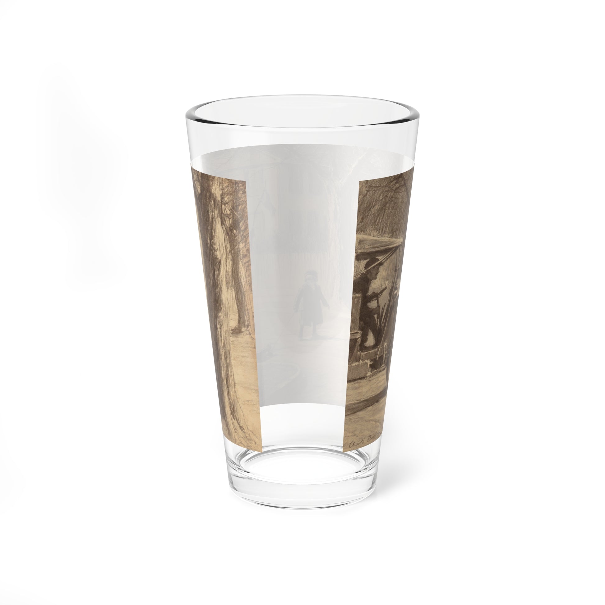 The Crossing Guard, probable interior illustration (Magazine Illustration) Pint Glass 16oz-Go Mug Yourself