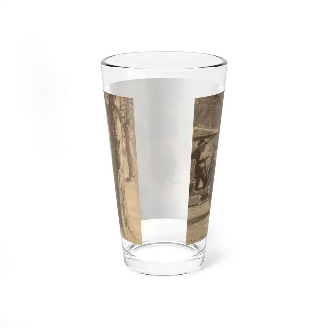 The Crossing Guard, probable interior illustration (Magazine Illustration) Pint Glass 16oz - Go Mug Yourself