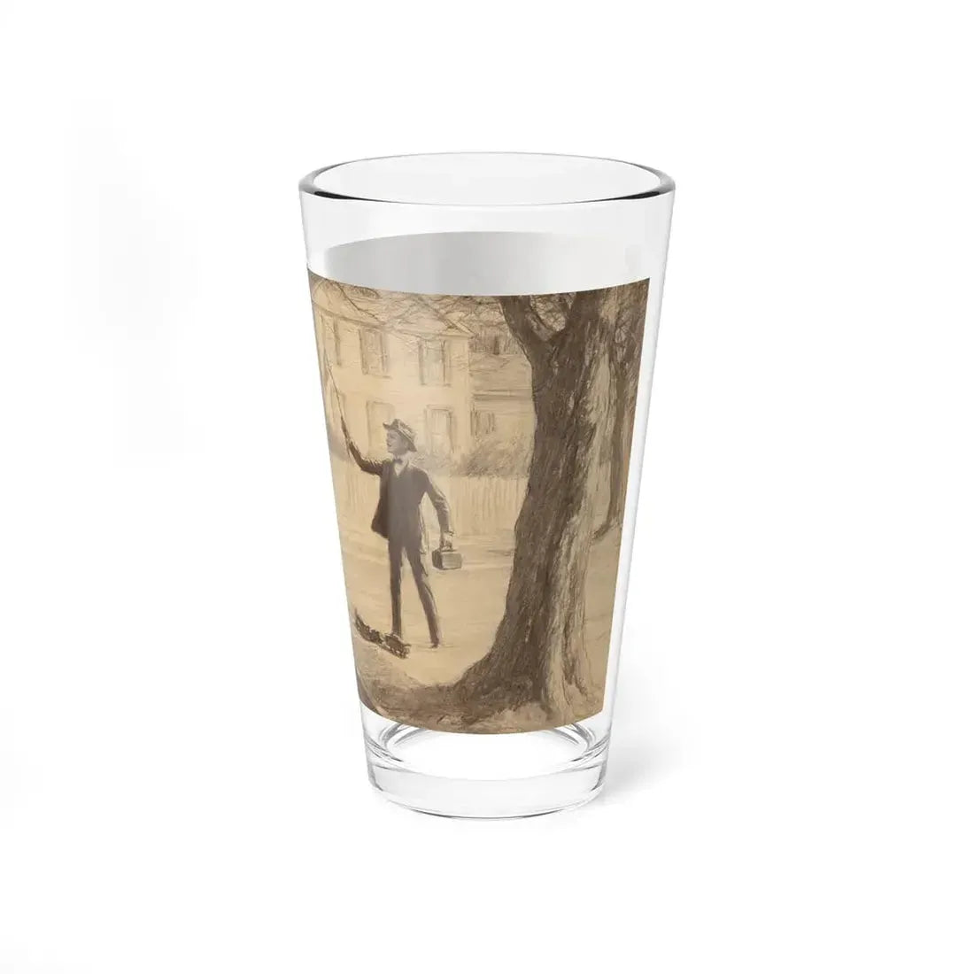 The Crossing Guard, probable interior illustration (Magazine Illustration) Pint Glass 16oz - Go Mug Yourself