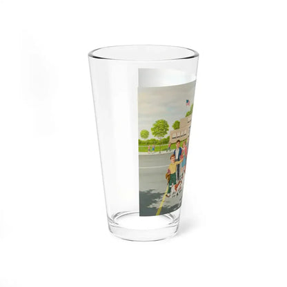 The Crosswalk, calendar illustration (Magazine Illustration) Pint Glass 16oz - Go Mug Yourself