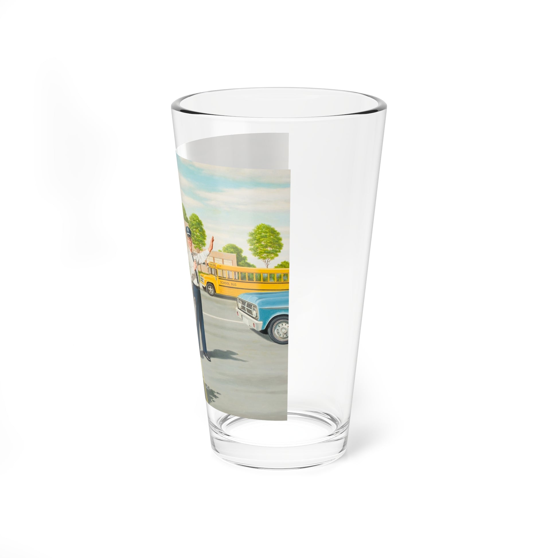 The Crosswalk, calendar illustration (Magazine Illustration) Pint Glass 16oz-Go Mug Yourself