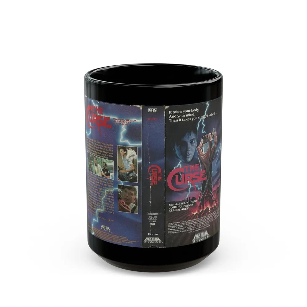 THE CURSE JOHN SCHNEIDER (VHS COVER) - Black Coffee Mug-15oz-Go Mug Yourself