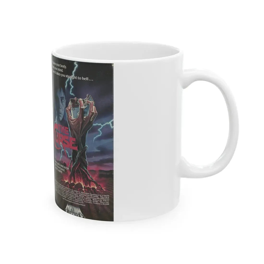 THE CURSE JOHN SCHNEIDER (VHS COVER) - White Coffee Mug - Go Mug Yourself