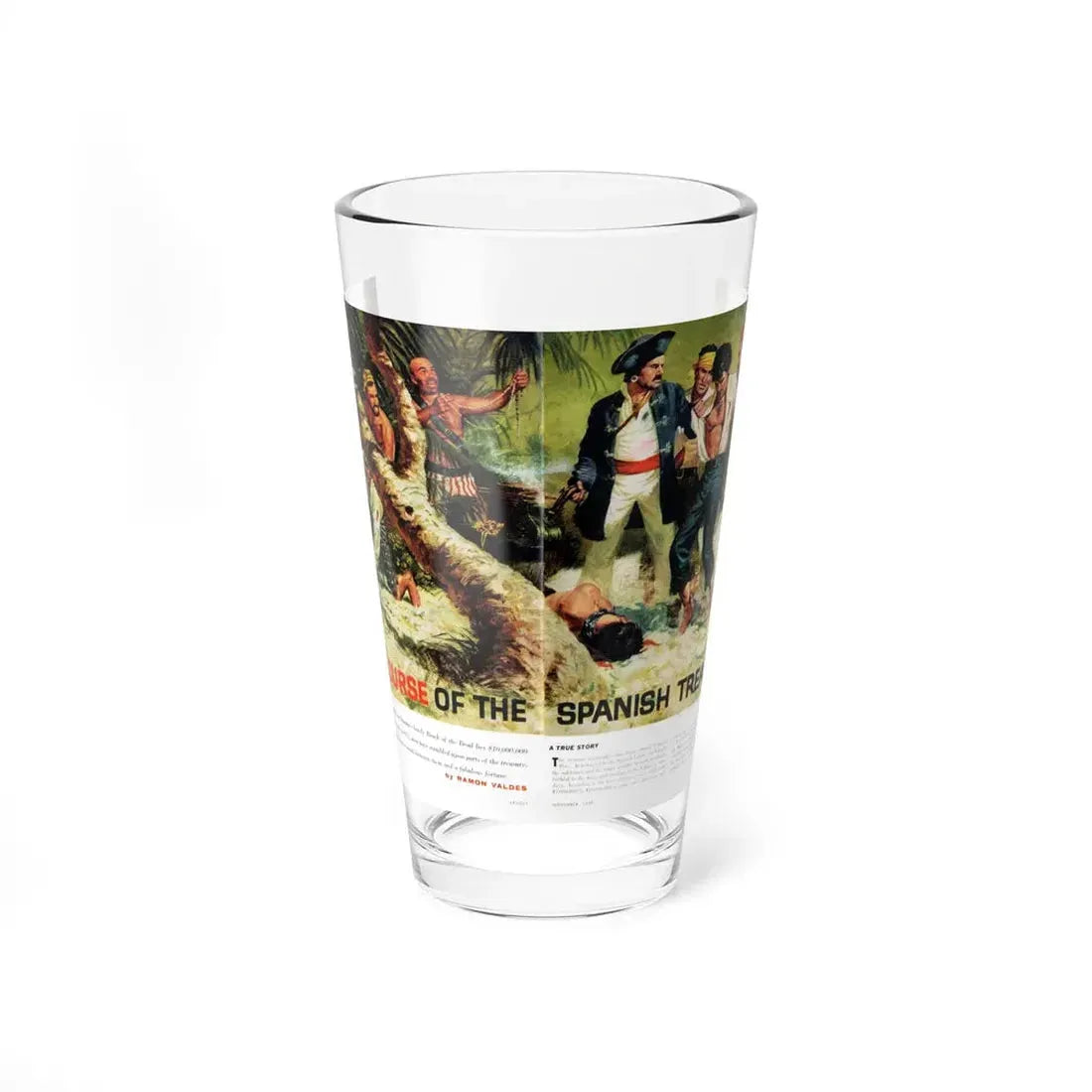 The Curse of the Spanish Treasure, Argosy magazine, November 1959 (Magazine Illustration) Pint Glass 16oz 16oz - Go Mug Yourself