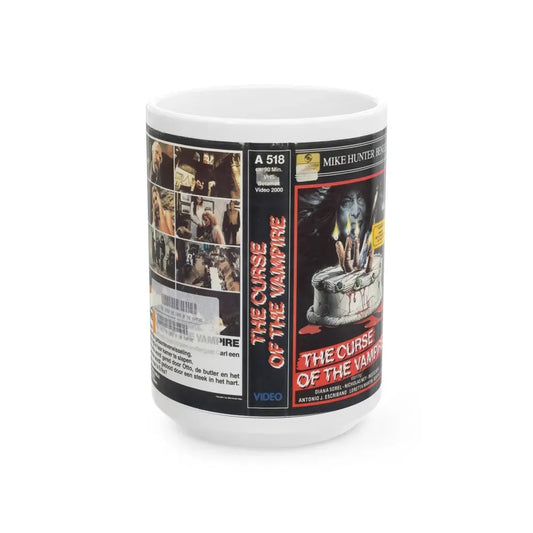 THE CURSE OF THE VAMPIRE (VHS COVER) - White Coffee Mug 15oz - Go Mug Yourself