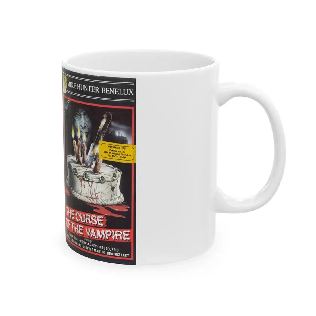 THE CURSE OF THE VAMPIRE (VHS COVER) - White Coffee Mug - Go Mug Yourself