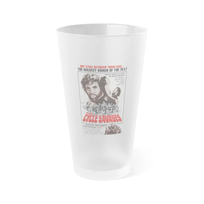 THE CYCLE SAVAGES 1969 Movie Poster - Frosted Pint Glass 16oz-16oz-Frosted-Go Mug Yourself