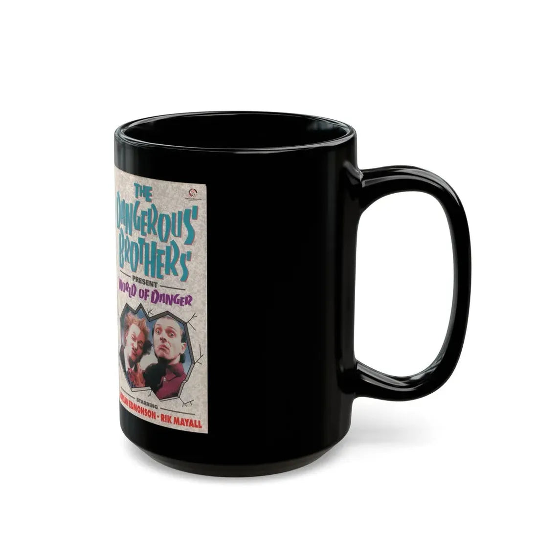 THE DANGEROUS BROTHERS PRESENT WORLD OF DANGER (VHS COVER) - Black Coffee Mug - Go Mug Yourself