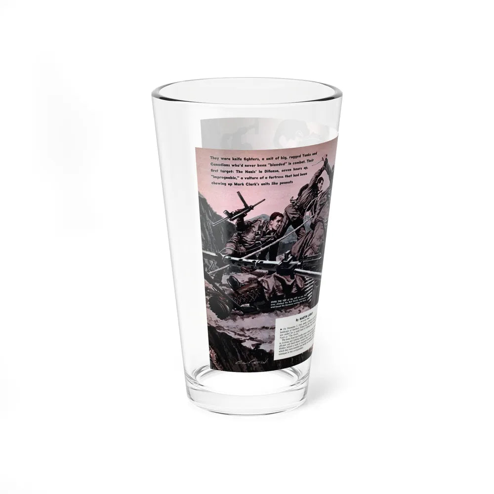 The Daring Daylight Raid On Germany's Mile-High Fortress, Male, December 1960 (Magazine Illustration) Pint Glass 16oz - Go Mug Yourself
