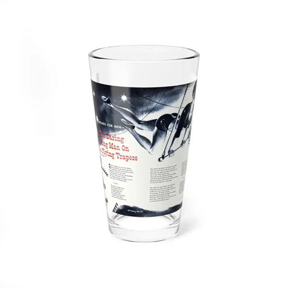 The Daring Young Man on the Flying Trapeze, Cavalier, January 1953 (Magazine Illustration) Pint Glass 16oz 16oz - Go Mug Yourself