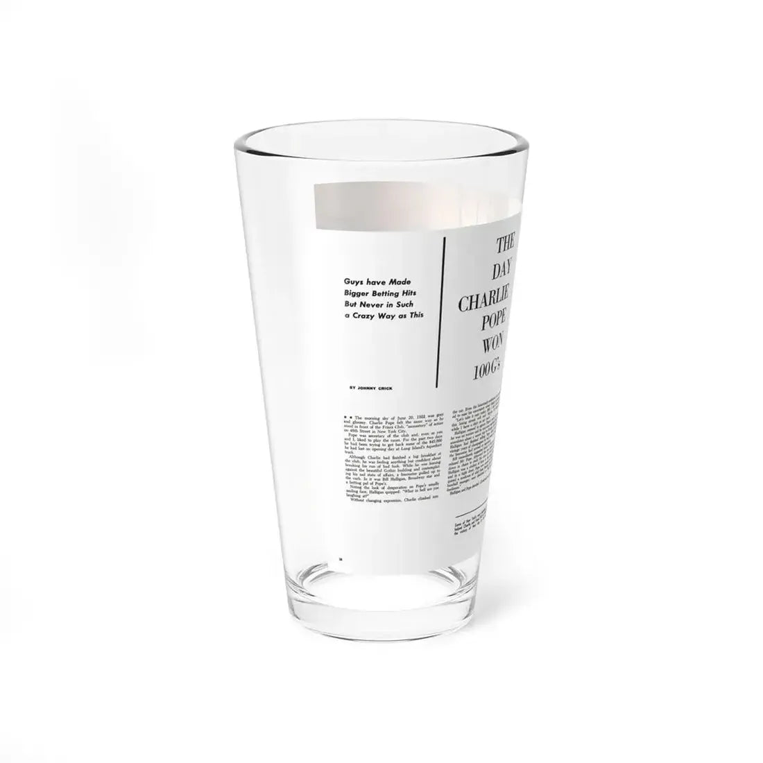 The Day Charlie Pope Won 100 G's, Sir! magazine, July 1959 (Magazine Illustration) Pint Glass 16oz - Go Mug Yourself