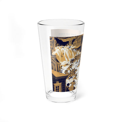 The Day of the Johnstown Flood, Cavalier, January 1958 (Magazine Illustration) Pint Glass 16oz-Go Mug Yourself