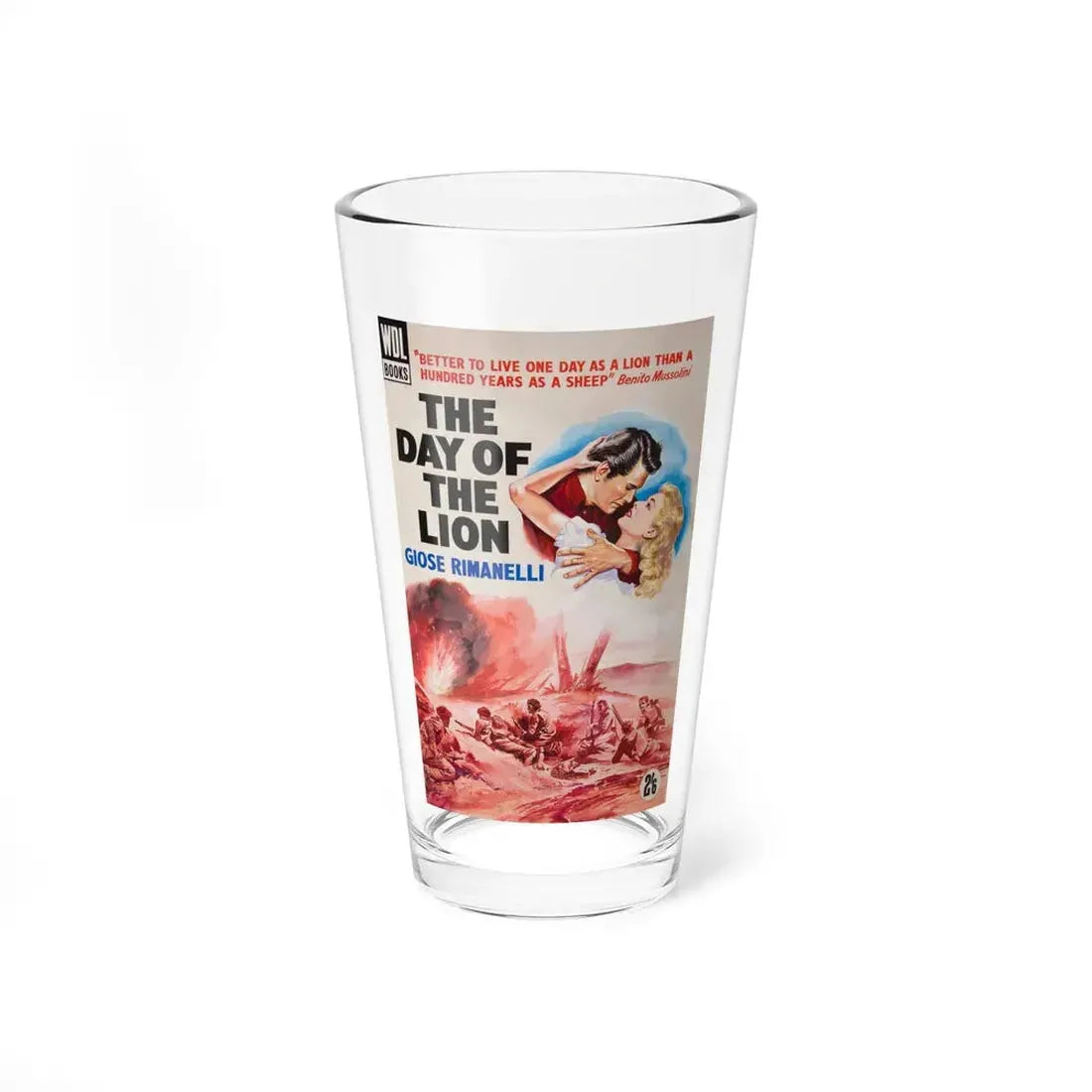 The Day Of The Lion, WDL Paperback Cover,1956 - Pint Glass 16oz 16oz - Go Mug Yourself