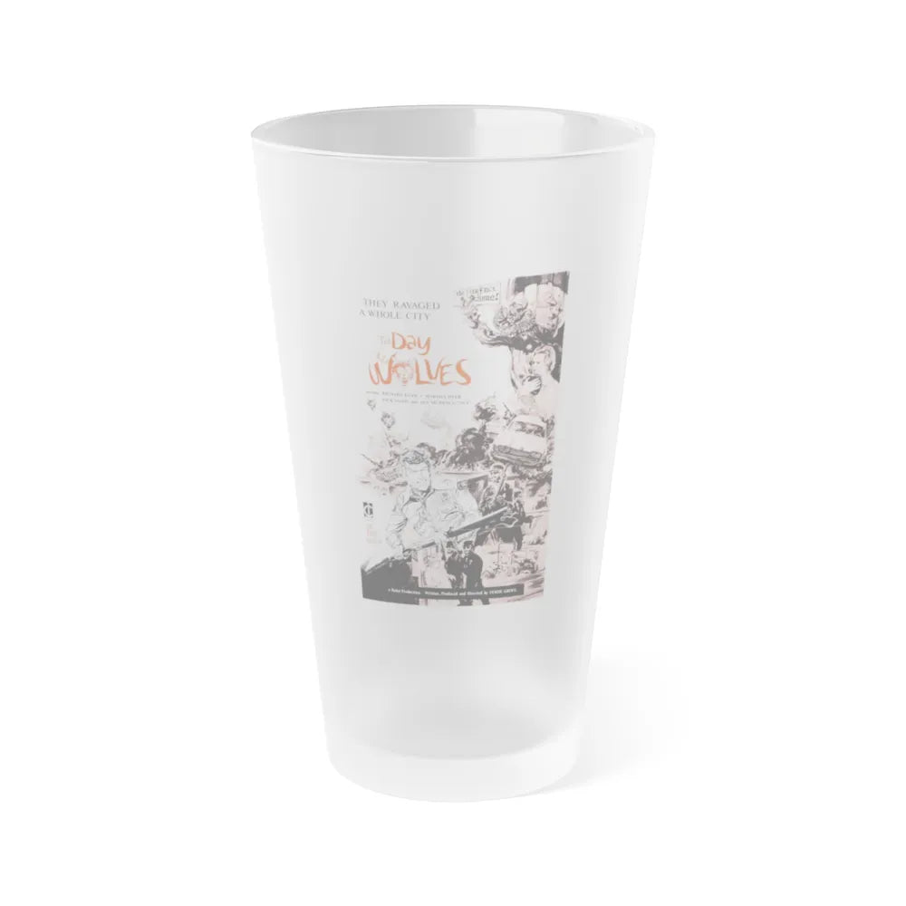 THE DAY OF THE WOLVES 1971 Movie Poster - Frosted Pint Glass 16oz-16oz-Frosted-Go Mug Yourself