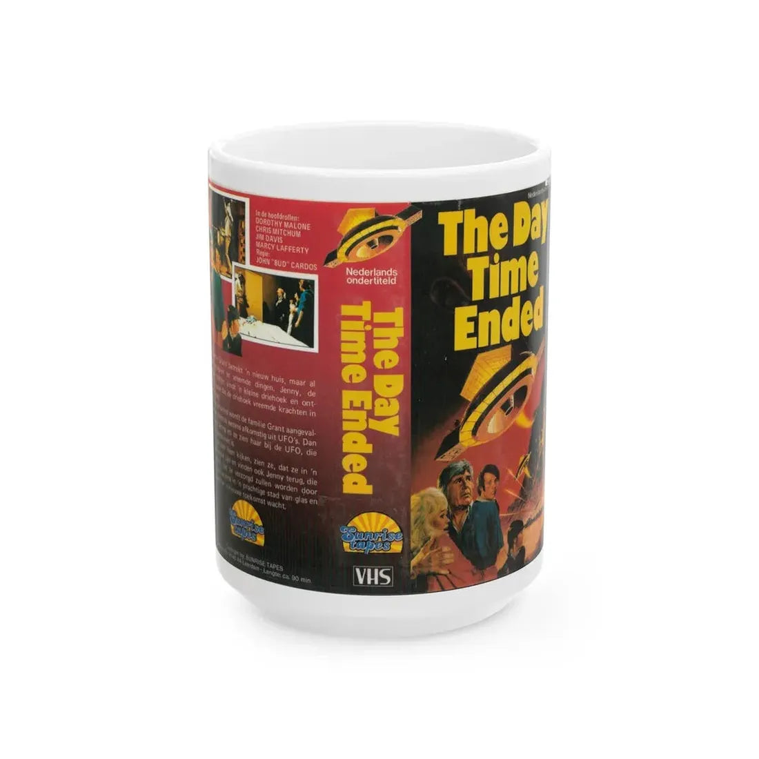 THE DAY TIME ENDED SUNRISE TAPES (VHS COVER) - White Coffee Mug 15oz - Go Mug Yourself