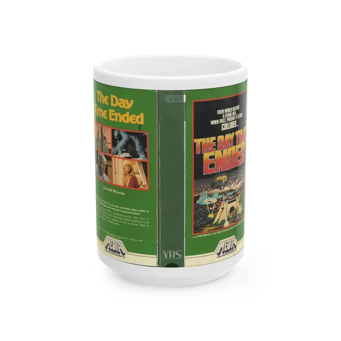 THE DAY TIME ENDED VERSION2 (VHS COVER) - White Coffee Mug 15oz - Go Mug Yourself