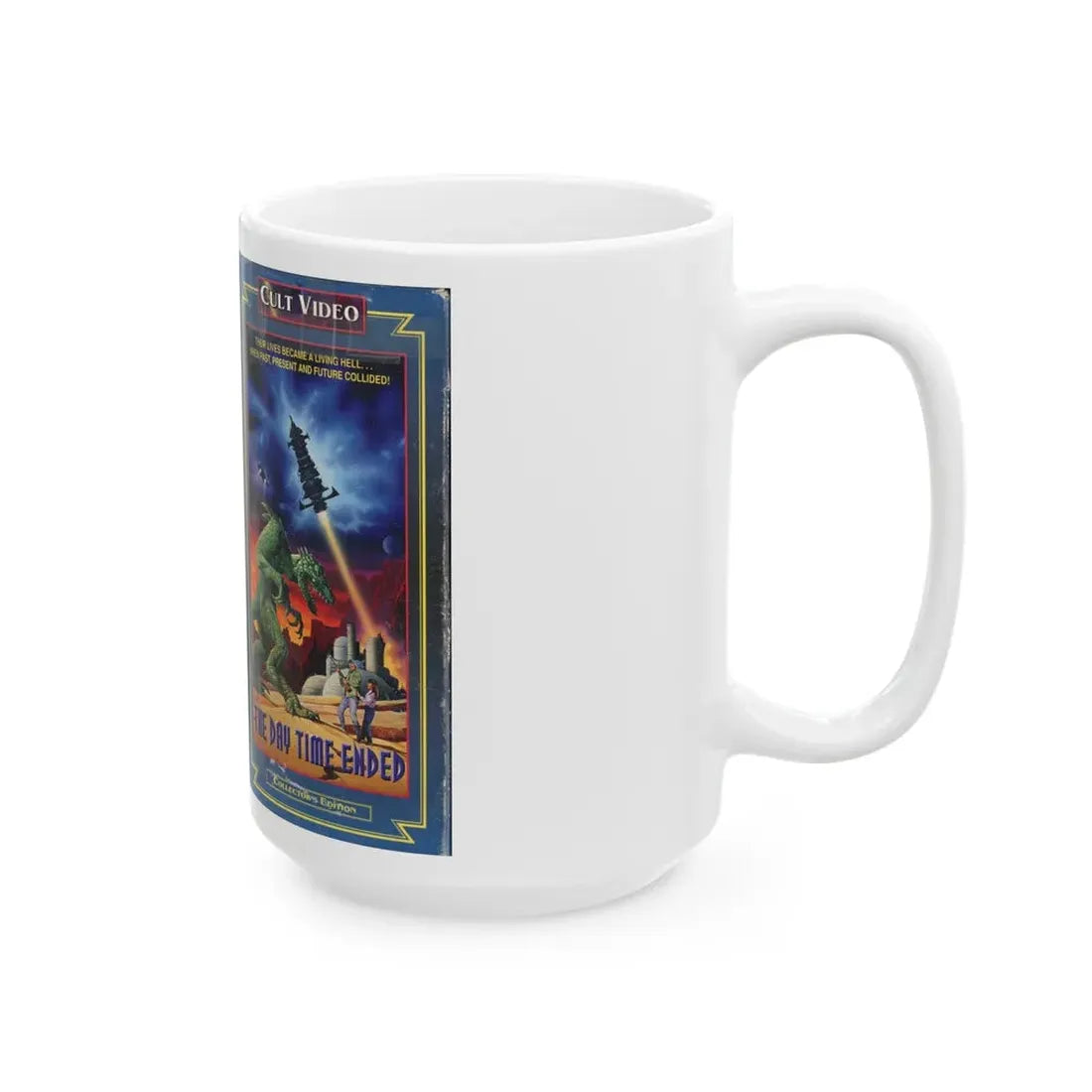 THE DAY TIME ENDED (VHS COVER) - White Coffee Mug - Go Mug Yourself