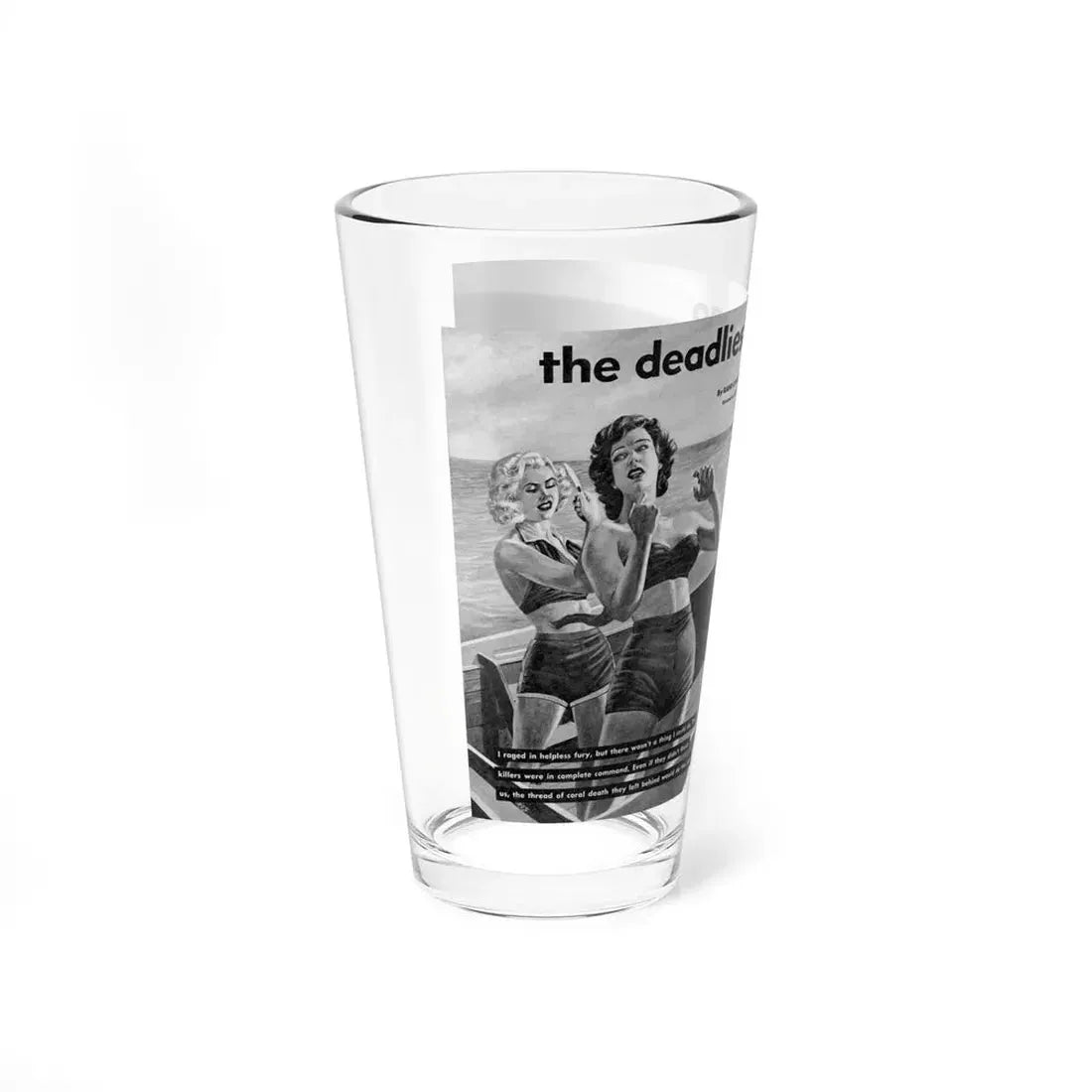 The Deadliest Cargo, Real Men, December 1958 (Magazine Illustration) Pint Glass 16oz - Go Mug Yourself